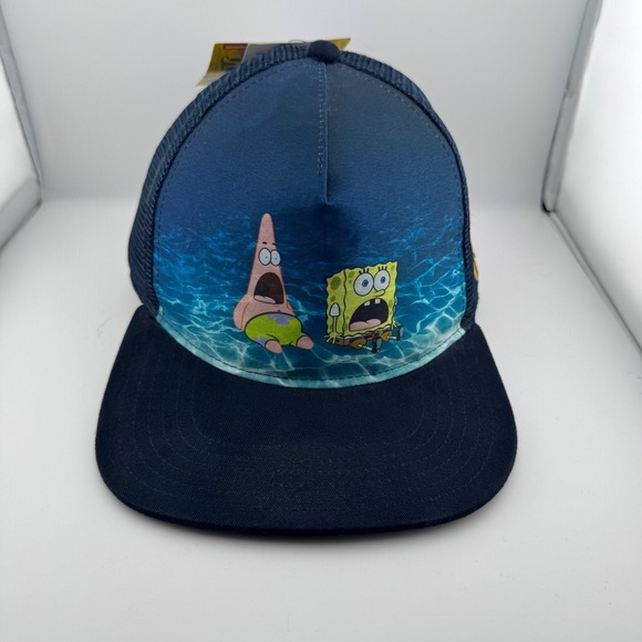 Nickelodeon Other - Nickelodeon SpongeBob SquarePants Trucker Hat OS Navy Blue NWT Graphic Snapback